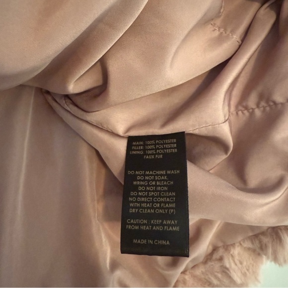 Anthropologie Ruf by Urf blush pink faux fur crop puffer jacket L - Picture 8 of 8